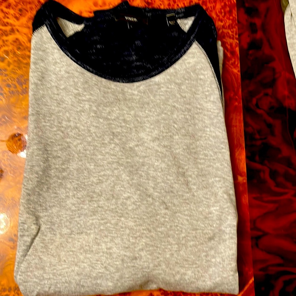 Vince Mens cotton long sleeve-black/grey